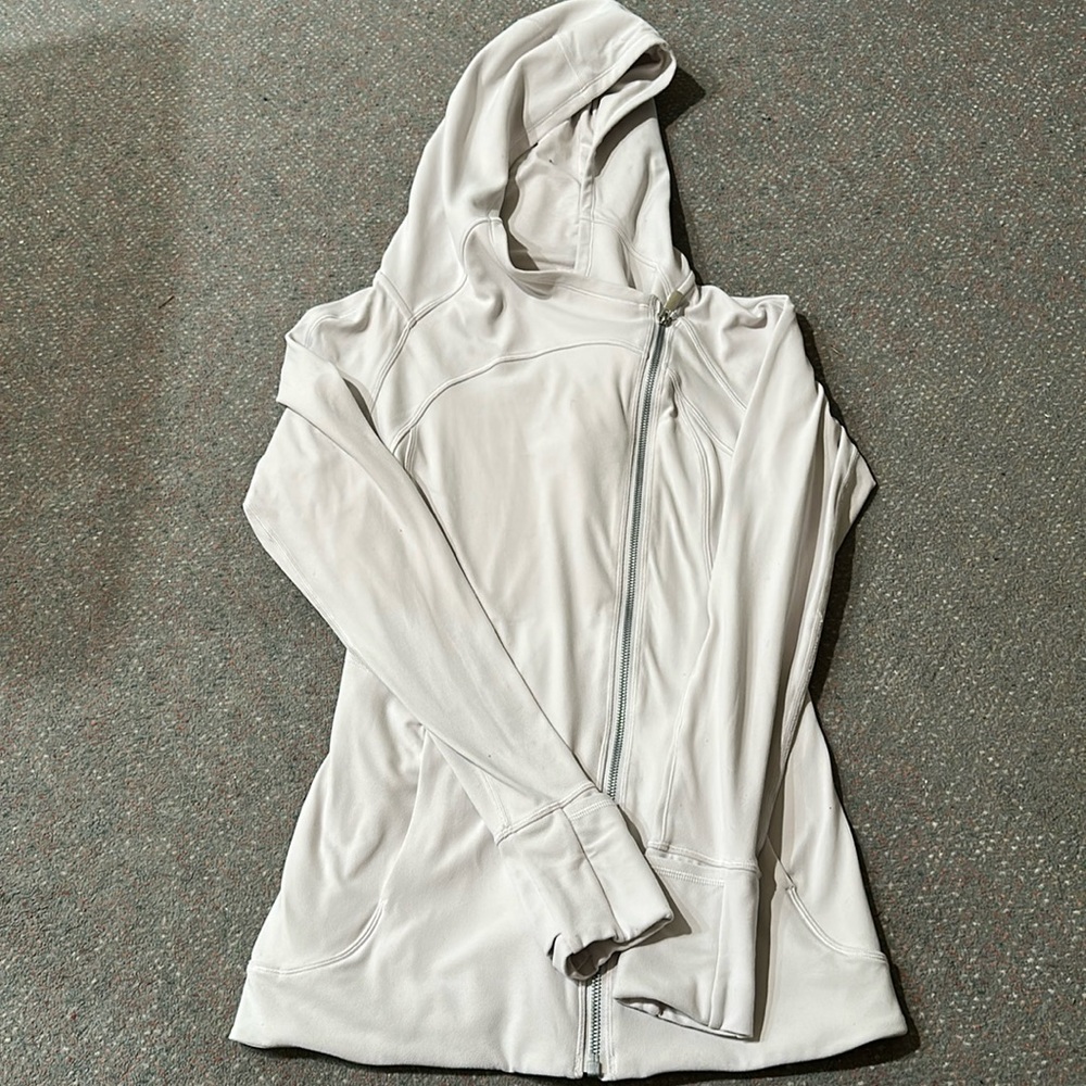 Lululemon asymmetrical hoodie size 6 light grey